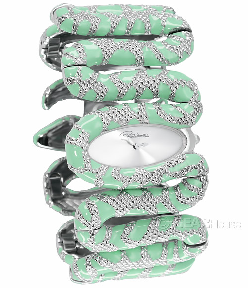 New $640 Roberto Cavalli Cleopatra Women\'s Analog Silver
Tone Snake Watch s_6a011c74d8024c837bfd8472.jpeg main image 4