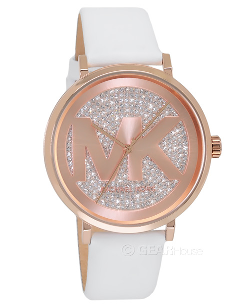 Michael Kors Womens Addyson Glitz Watch, Rose Gold Pave Logo  display picture 1