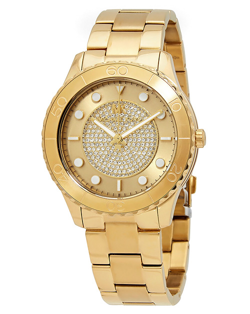 Michael Kors Runway Womens Gold Glitz Watch, Pave Crystals  display picture 1