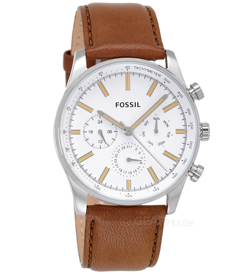 Fossil CZ leather strap watch Ladies main image 4