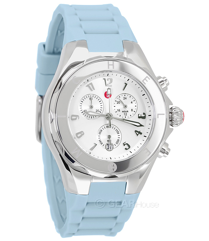 Michele（ミシェル）Jelly Bean Chronograph MICHELE Tahitian Jelly Bean Womens Chronograph Watch, Silver
