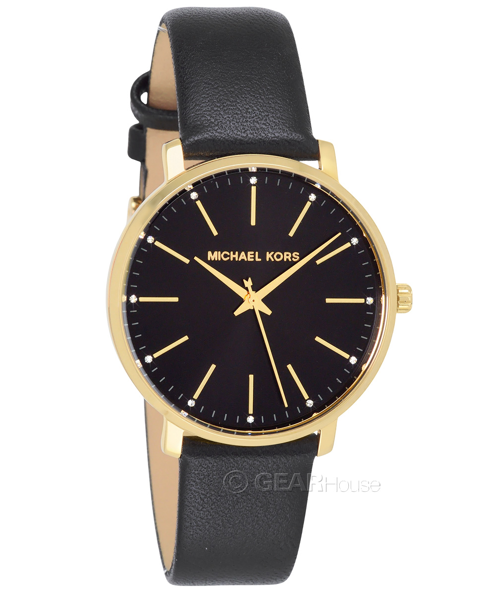 Michael Kors Pyper Womens Gold Watch, Black Dial w/ Crystals  display picture 1