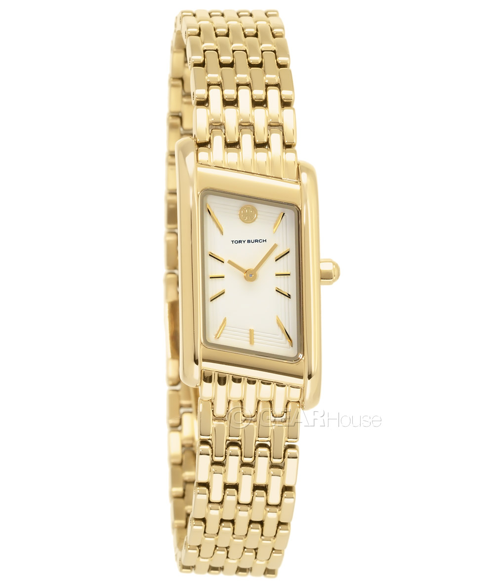 Tory Burch Eleanor Womens Gold Watch, Angled Rectangular Dial