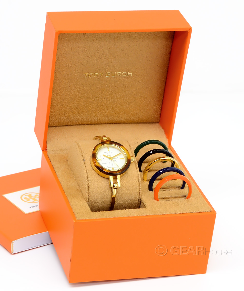 TORY BURCH ゴールド アナログ時計　箱付き NEW Tory Burch The Miller Gold Watch Interchangeable Bezel Set