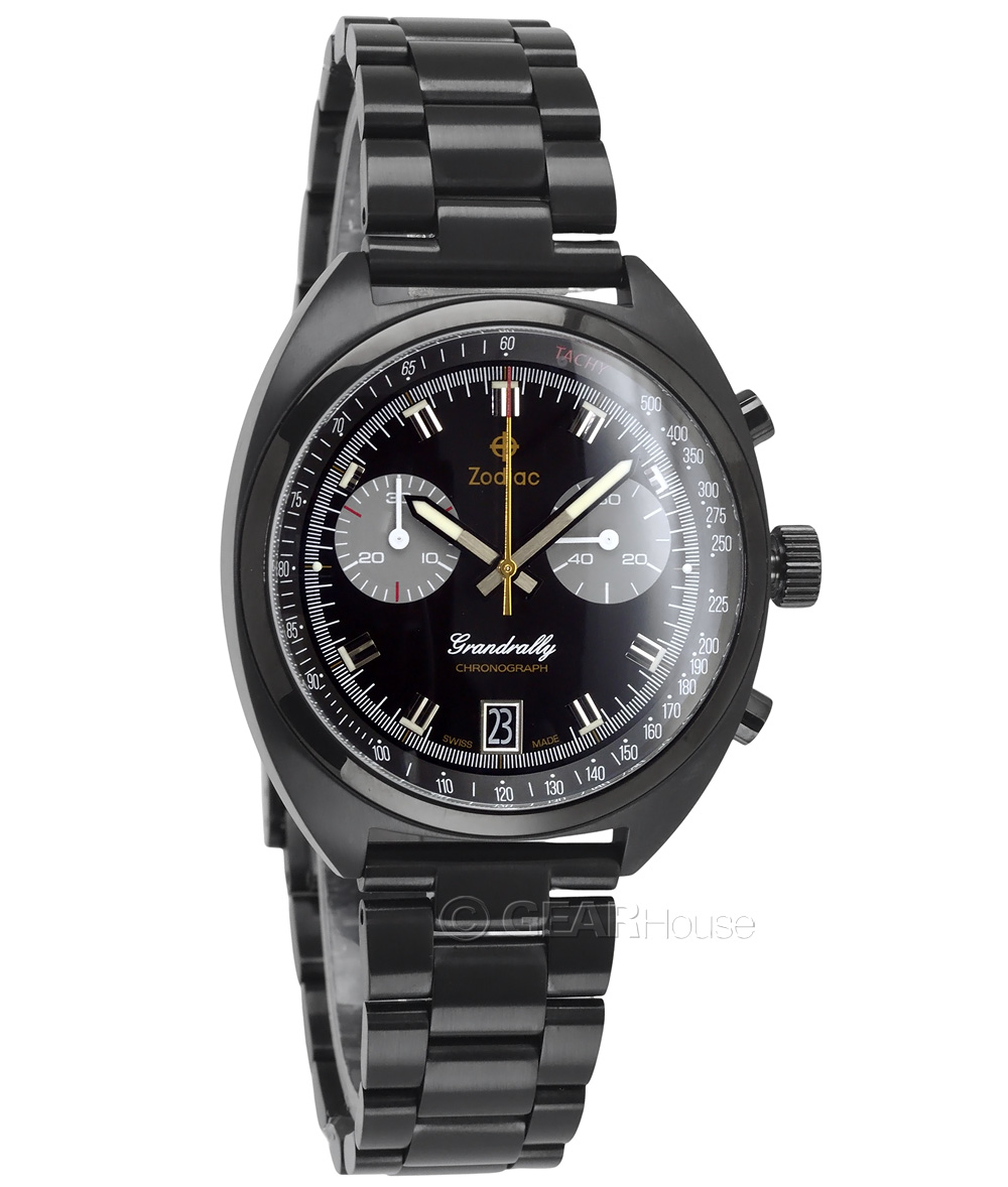 ZODIAC Grandrally Chronograph Mens Swiss-Made Watch, Black