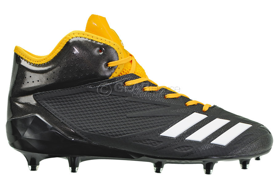 black and yellow adidas football cleats